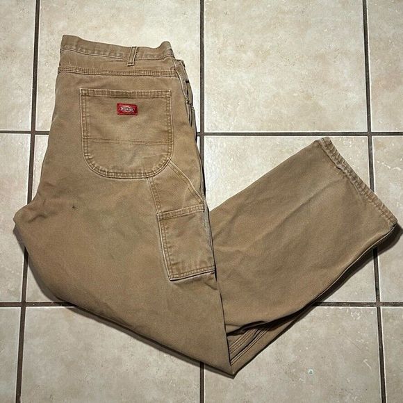 Dickies Carpenter Workwear Utility Tan Brown Pants Mens Size 38W x 32L - Picture 1 of 9